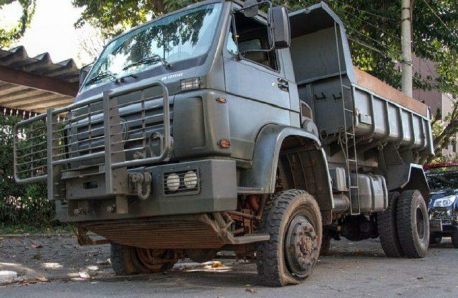 Viatura furtada pelos militares para transporte de maconha. Foto: Divulgação