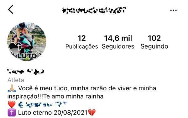 Filho da vítima declara luto pelo Instagram