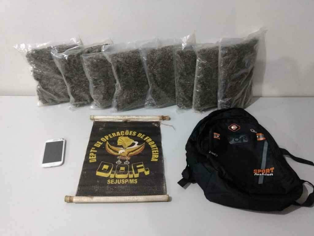 Maconha apreendida com o adolescente foi entregue à Polícia Civil. Foto: Divulgação