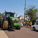Com tratores e caminhões, produtores rurais participam de manifestações em Dourados