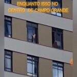 VÍDEO: Criança se pendura na janela do 9º andar de prédio em Campo Grande