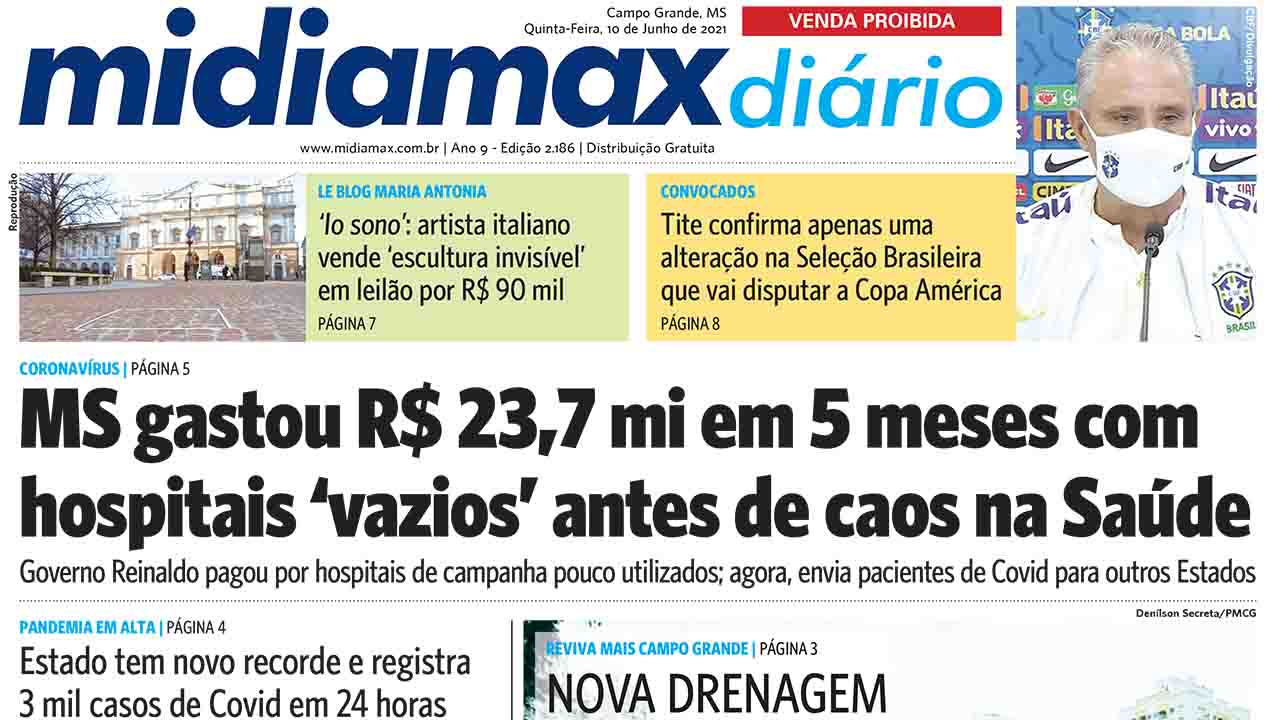 Quase sem uso, hospitais de campanha custaram R$ 23,7 milhões antes de MS ‘despachar’ pacientes de Covid. Confira no Midiamax Diário