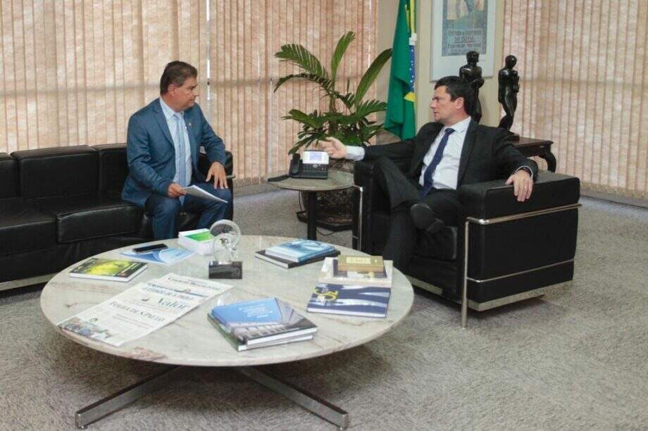 Senador Nelsinho Trad se encontrou com ministro Sérgio Moro (Foto: Divulgação)