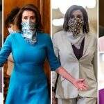 Nancy Pelosi e suas máscaras, símbolo de comunicação e expressão.