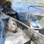 Barco, motor de popa e petrechos ilegais de pesca são apreendidos no Rio Miranda