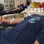 Policiais militares fazem doação de sangue coletiva no Hemosul