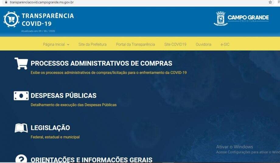 Prefeitura cria Portal da Transparência para gastos com Coronavírus em Campo Grande