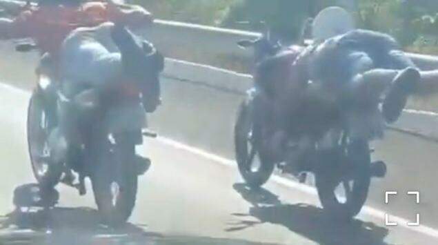 VÍDEO: PRF flagra momento em que motociclistas fazem ‘racha’ na BR-262