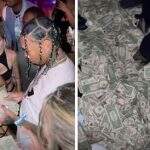 Rapper Tyga joga dólares para o alto em casa de entretenimento adulto