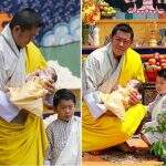 Rei e rainha do Butão revelaram o nome do filho de quatro meses, Jigme Ugyen Wangchuck.