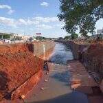 Prefeitura inicia reparos após nova queda de muro de contenção do rio Anhanduí