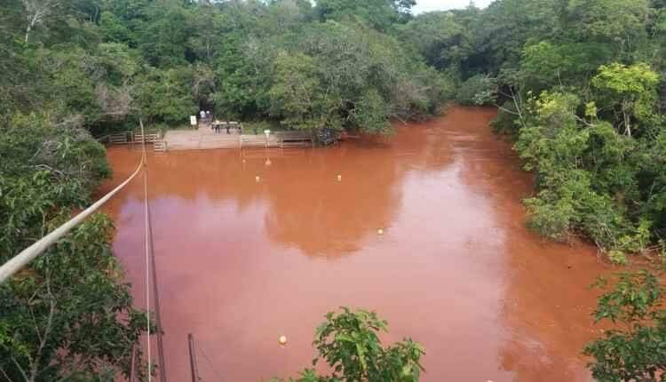 Águas do rio da Prata ficaram turvas após chuvas no final de 2018 (Foto: Divulgação/Seu Assis Camping e Balneário)