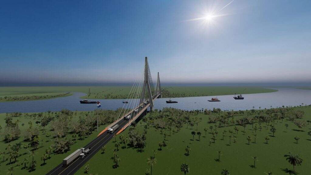 Imagens de como deverá ficar ponte sobre o rio Paraguai (Foto: Reprodução)