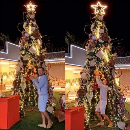 Carlinhos Maia exibe árvore de Natal em sua mansão