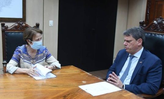 Ministra Tereza Cristina com o ministro da Infraestrutura