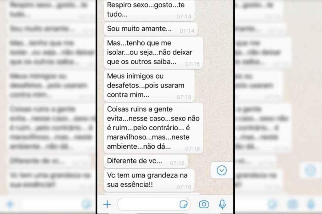 Conversa enviada pelo major a uma das vítimas. (Foto: Reprodução)