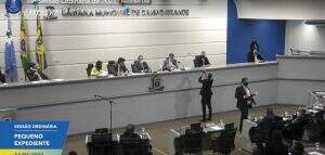 Vereadores durante sessão na Câmara Municipal de Campo Grande