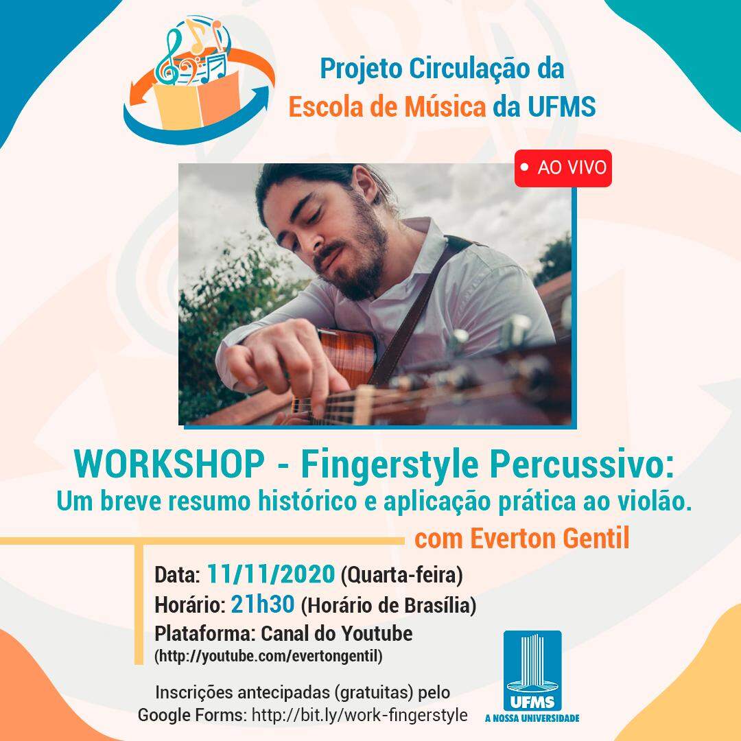 Inscrições abertas para workshop gratuito sobre fingerstyle percussivo na UFMS