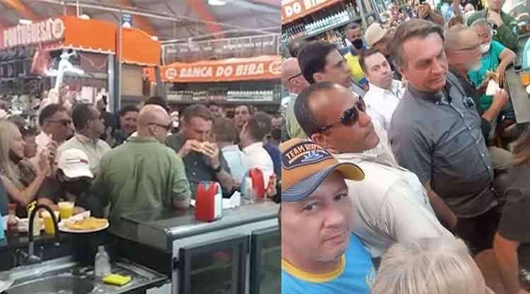 No Mercadão, Bolsonaro ganha caneca do Palmeiras e gasta R$ 31,50 na Mega da Virada