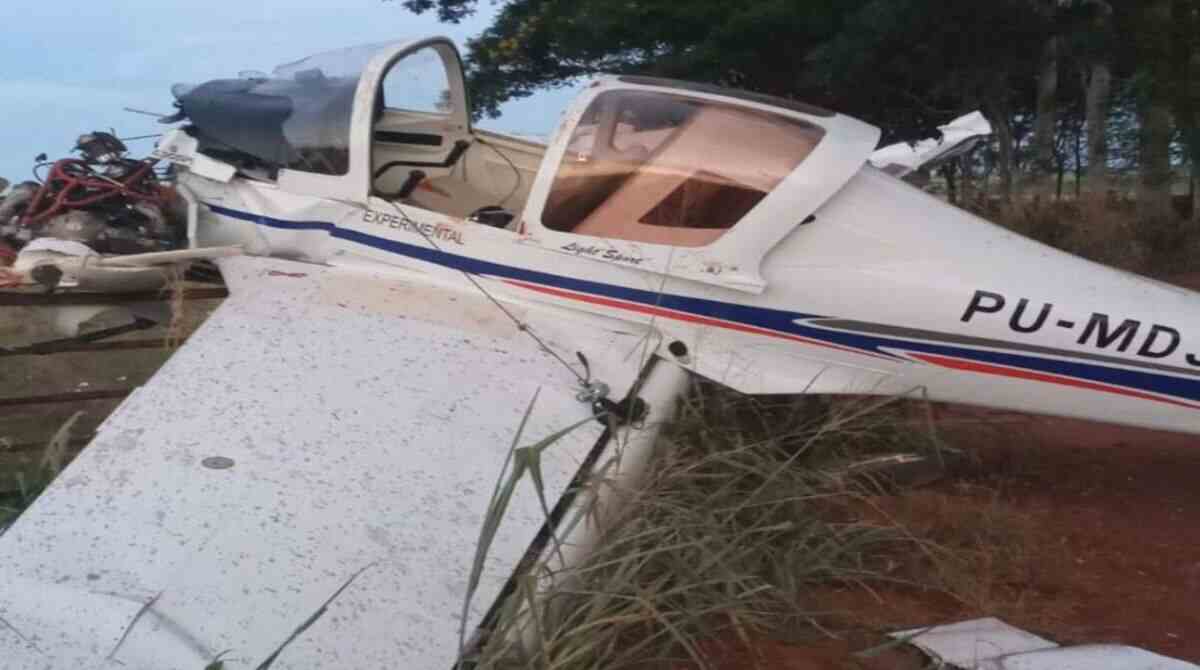 Aeronave caiu na entrada da cidade de Anaurilândia