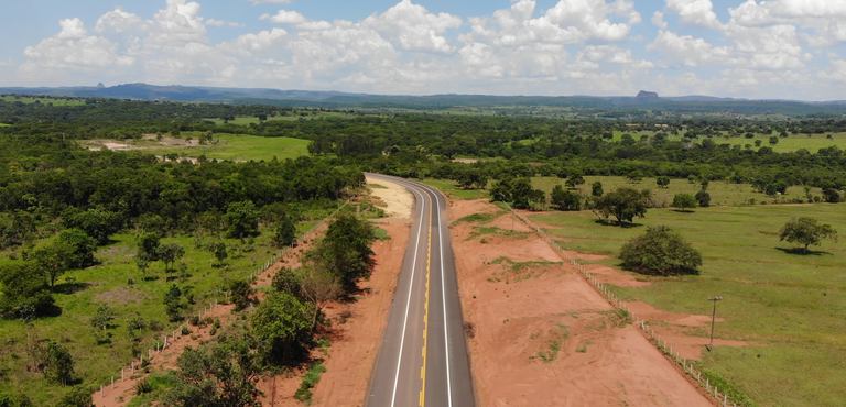 Trecho já asfaltado da BR-419 em MS