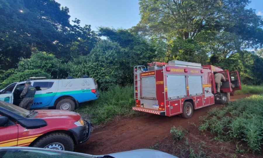 Equipes no local de buscas pela idosa