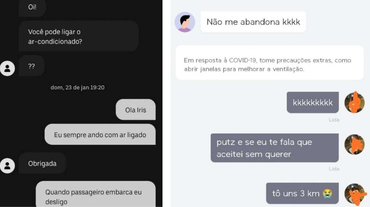 Raphael brinca com passageiros nos chats dos aplicativos e tem fama de simpático