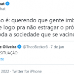 Theo Becker fala em ‘vacinação forçada’ e Porchat rebate dizendo que ele é ‘imbecil’