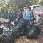 Mutirão de limpeza retira quase duas toneladas de lixo do rio Aquidauana, em MS