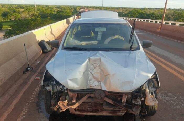 Idosa de 87 anos morre em acidente na ponte sobre o Rio Paraguai na BR-262