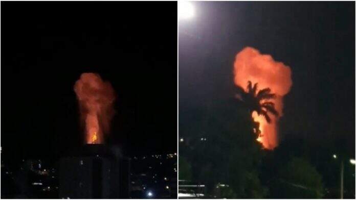 Momento da explosão