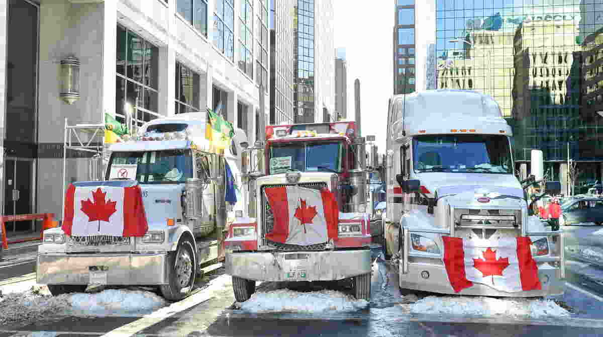 Tensão aumenta por protestos prolongados de caminhoneiros no Canadá