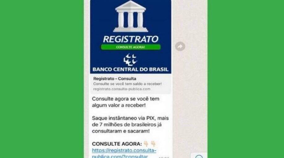 Novo golpe que circula no WhatsApp é site falso que promete consulta a dinheiro esquecido em bancos