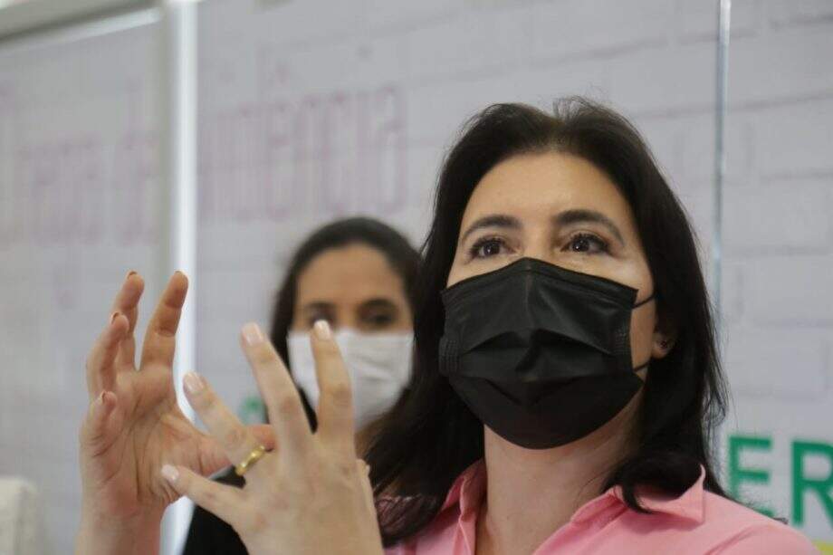 Senadora esteve em uma agenda na Casa da Mulher Brasileira