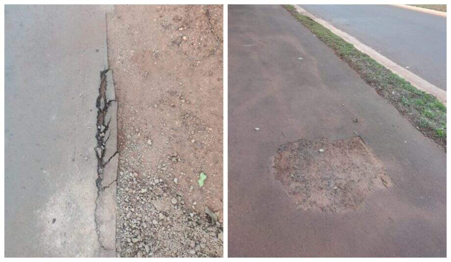 Ruas do Parque dos Poderes contam com buracos e irregularidades.