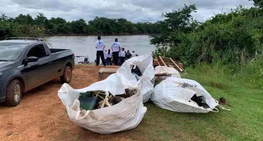 Ação conjunta retira mais de 500 kg de lixo do rio Ivinhema