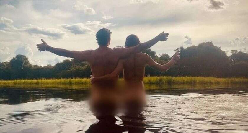 Atores famosos da Globo mostram banho de rio completamente nus em MS: ‘foi muito gostoso’