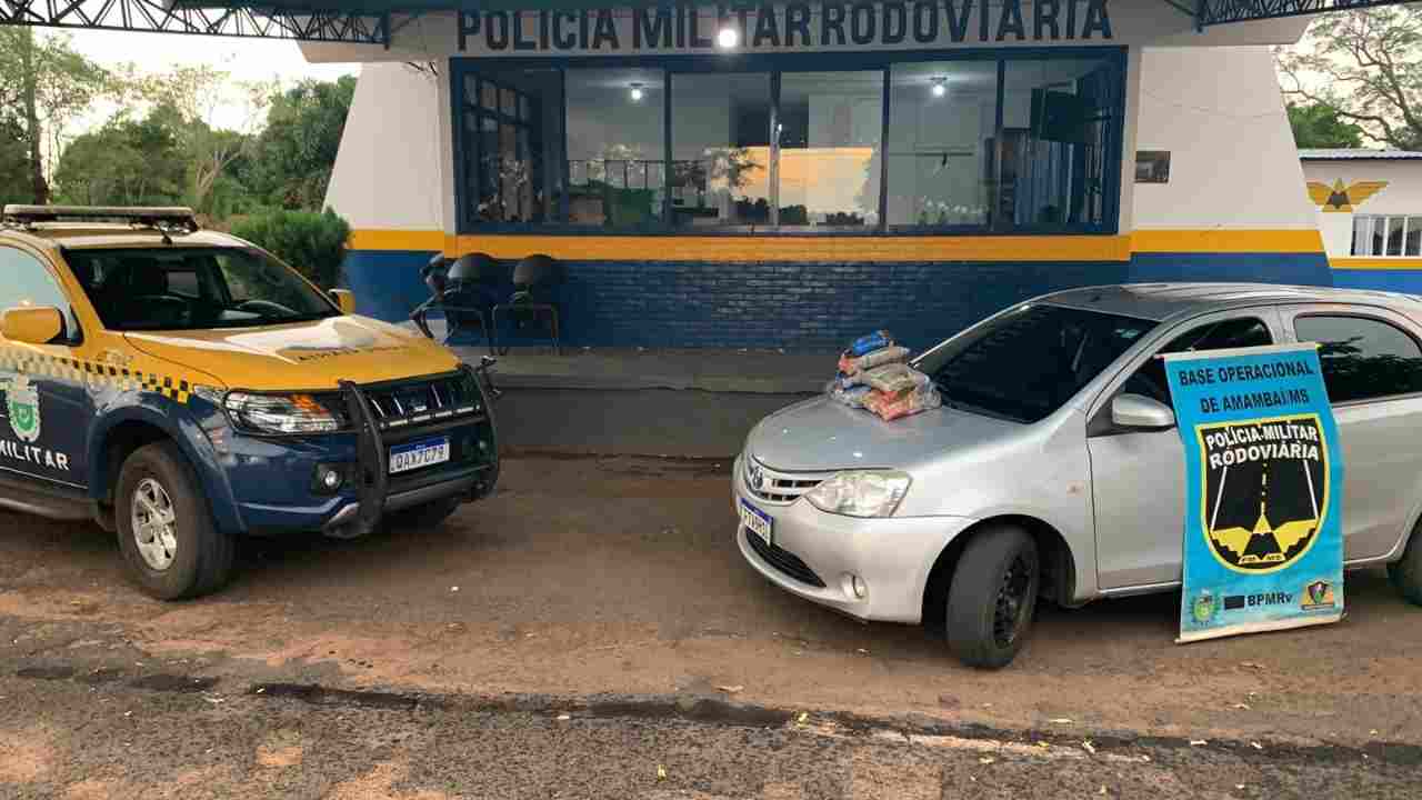 Maconha foi apreendida em Amambai pela Polícia Militar Rodoviária