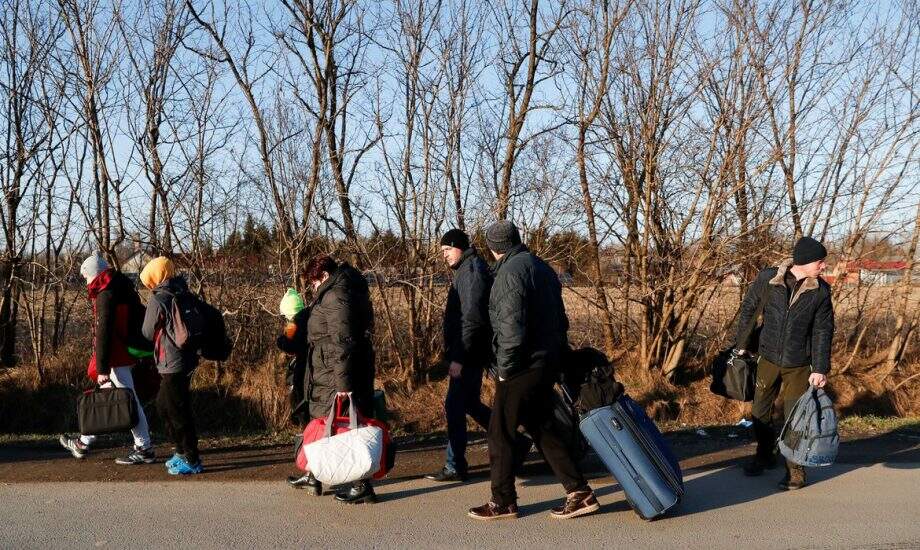 Ucranianos em fuga para outros países da Europa