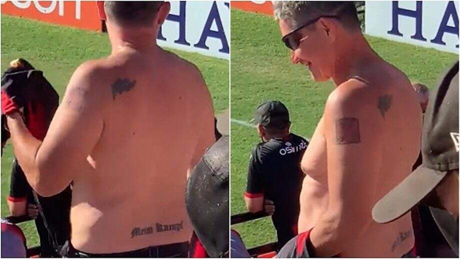 Homem com tatuagem nazista