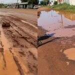 VÍDEO: Após temporal, moradores de ruas sem asfalto enfrentam lama e sujeira em Campo Grande