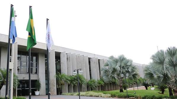 Fachada do TJMS no Parque dos Poderes, em Campo Grande