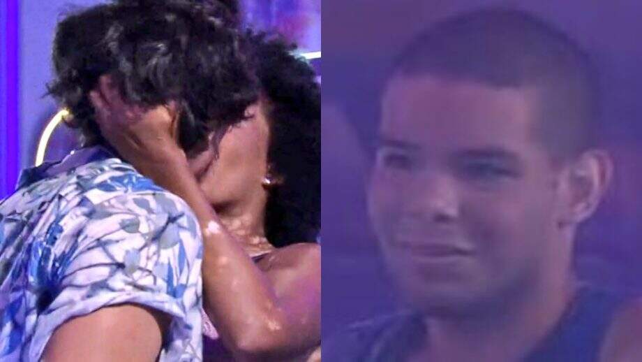 Eliezer e Natália se beijando e Viny no BBB 22