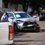Motorista de camionete faz conversão na Bahia e provoca capotamento em Campo Grande