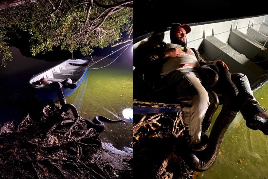 andre tristao sucuri 1 - Morto pela cobra em Pantanal, ator de Campo Grande deu beijo em sucuri