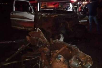 Caminhonetes batem de frente e acidente deixa um morto na BR-262 em Água Clara