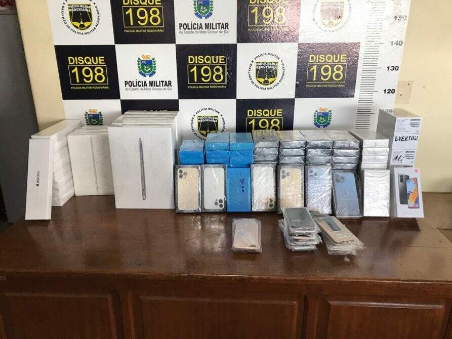 Mais de R$ 780 mil em celulares contrabandeados são apreendidos na MS-164