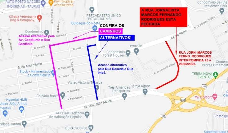 Arte interdicao avenida do Cetremi - Acesso ao Parque dos Poderes pelo Cetremi ficará interditado por 4 dias; veja rotas alternativas