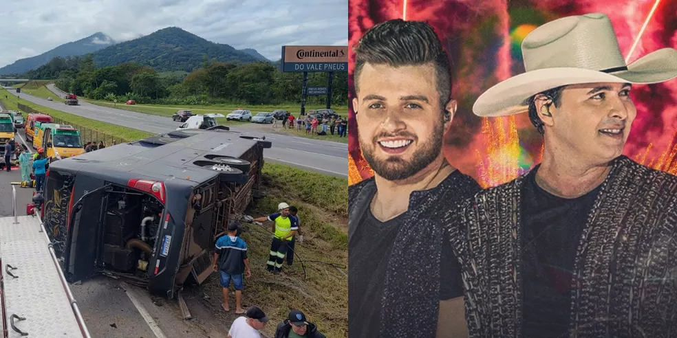 acidente3 1 - Novo vídeo viraliza e mostra ônibus da dupla Conrado e Aleksandro segundos antes do acidente