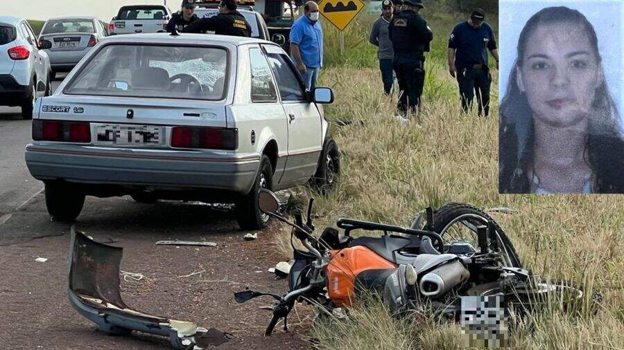 Motociclista é arremessada e morre na MS-134 após acidente com carro